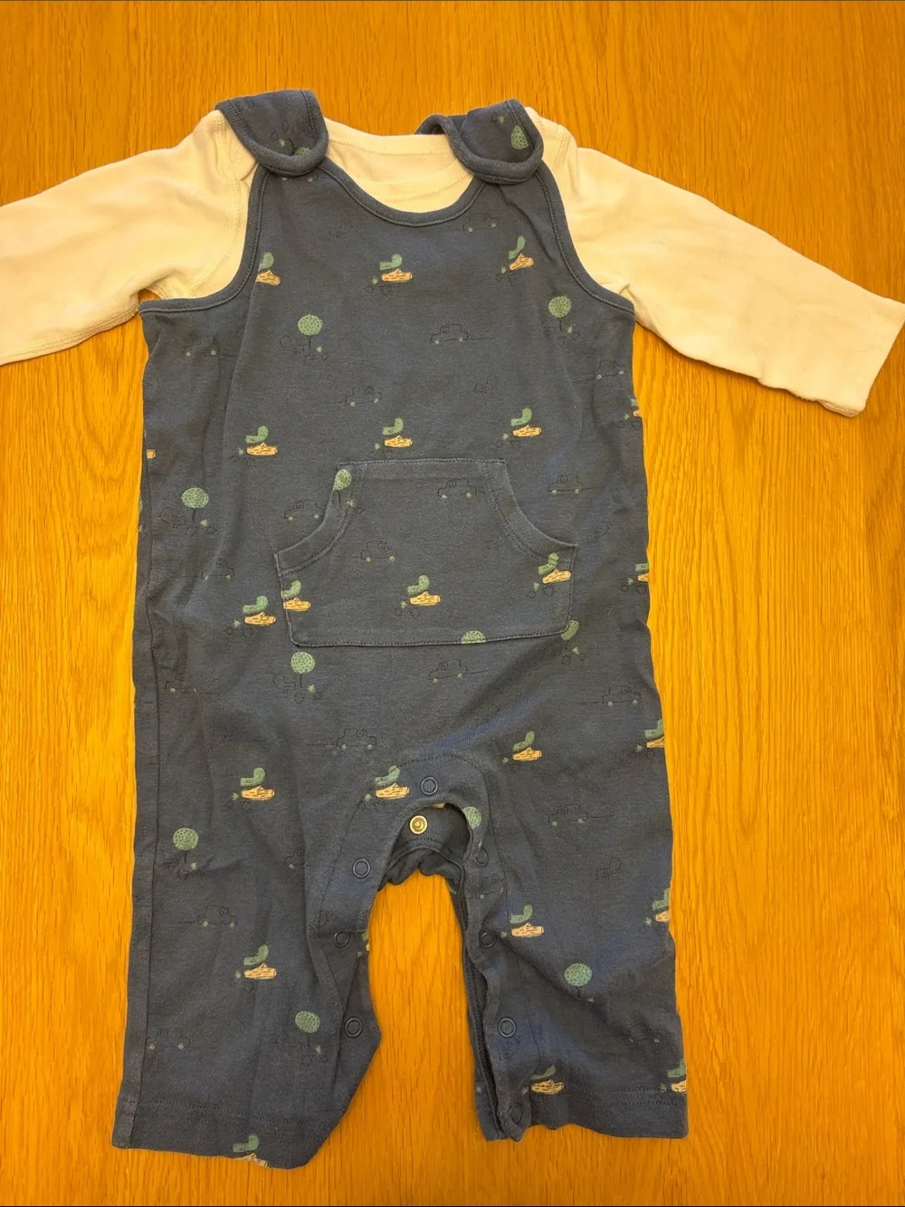 Perfect for Fall- Baby Overalls Trio with Long Sleeve Layered Styles 9-12 months